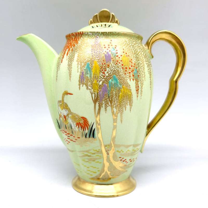 Carlton Ware Verte Green New Stork Coffee Service