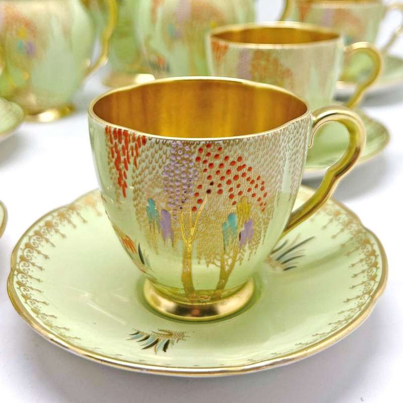 Carlton Ware Verte Green New Stork Coffee Service