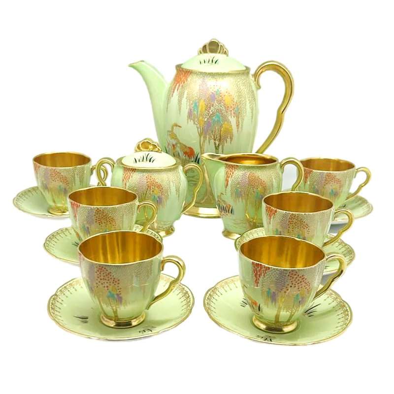 Carlton Ware Verte Green New Stork Coffee Service