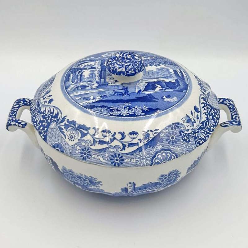 Copeland Spode Blue Italian Twin Handle Vegetable Bowl