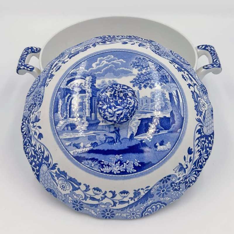 Copeland Spode Blue Italian Twin Handle Vegetable Bowl