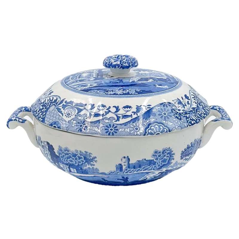 Copeland Spode Blue Italian Twin Handle Vegetable Bowl