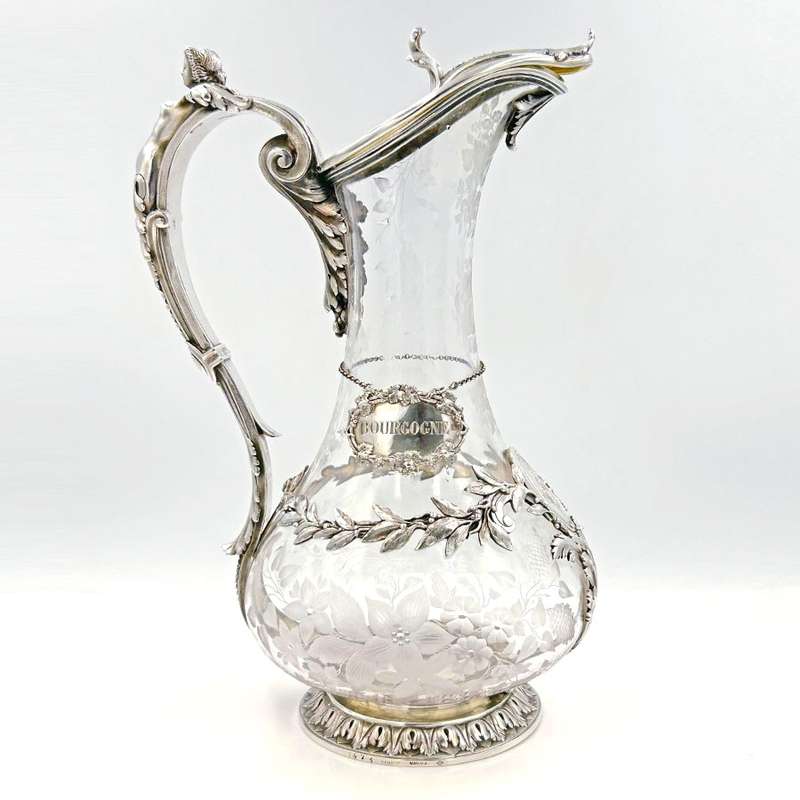 French Silver Claret Jug By Charles Nicolass Odiot 19th