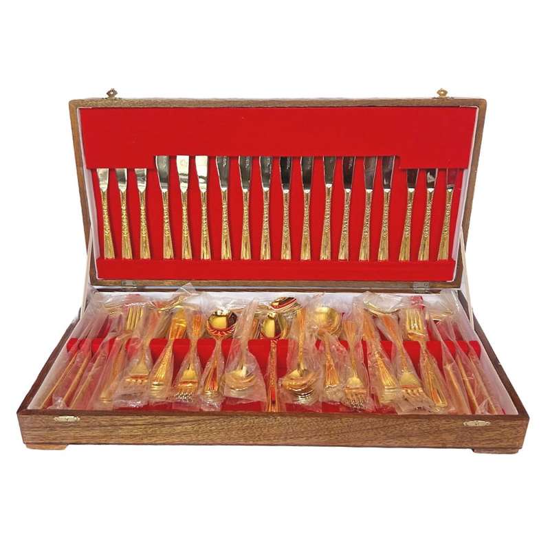 Gold Plated Canteen Of Cuttlery 127 Piece