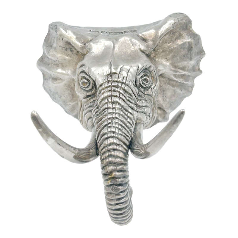 Hallmarked South African Silver Elephant Paperweight