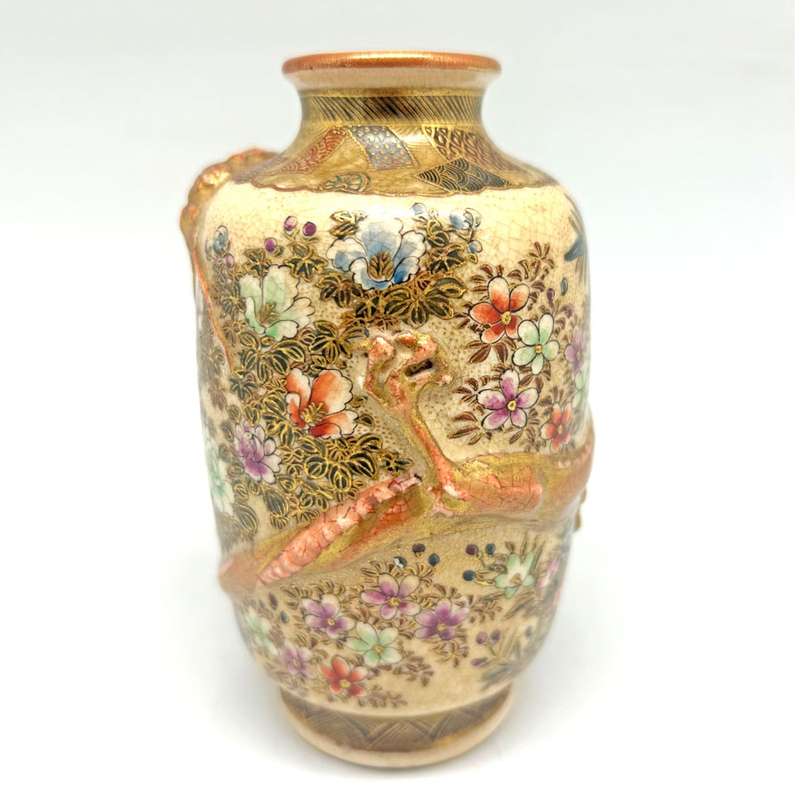 Japanese Meij Period Satsuma Dragon Vase 1903