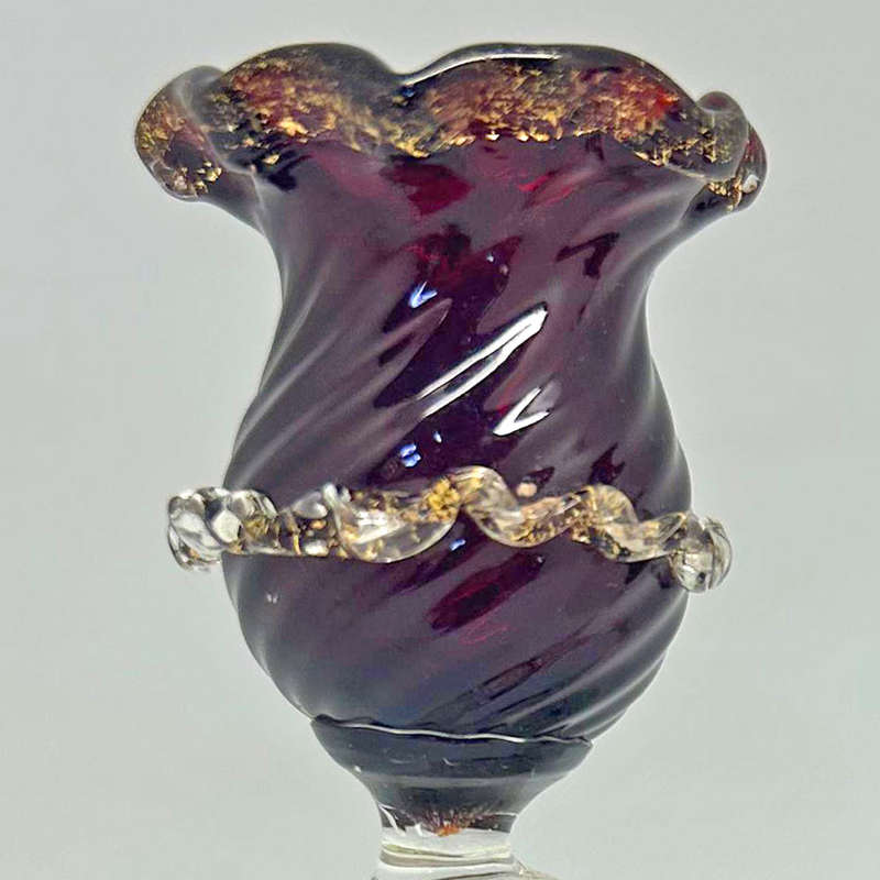 Murano Venetian Salviati Red Double Candlestick