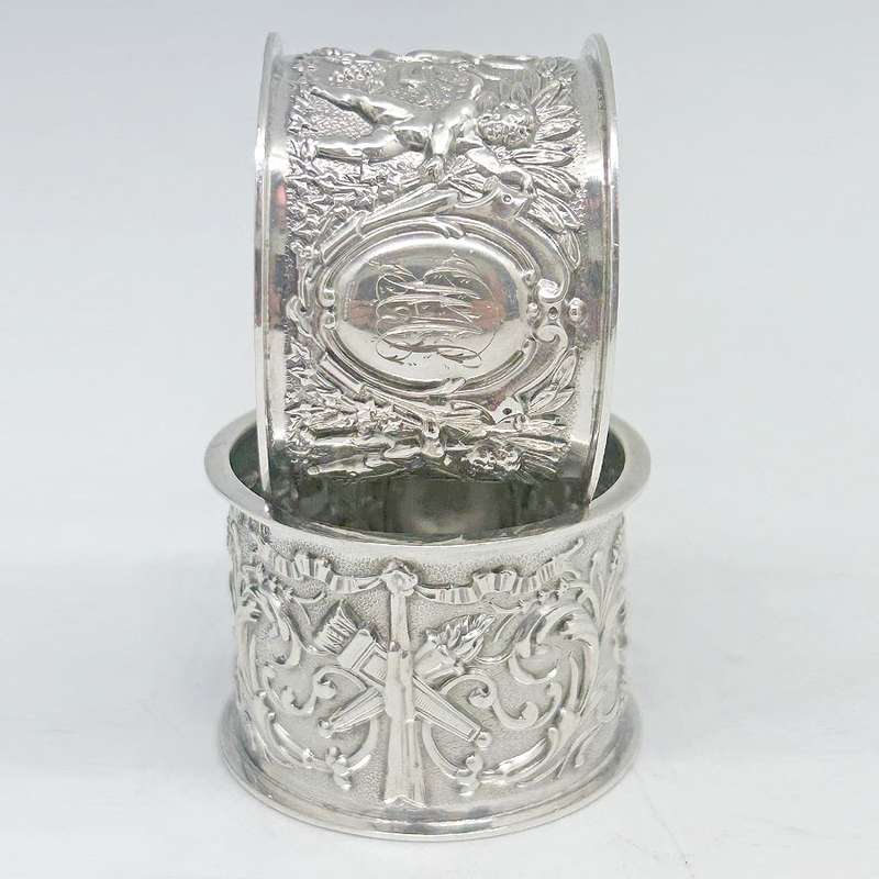 Pair Hallmarked Sterling Silver Serviette Rings Birmingham 1902