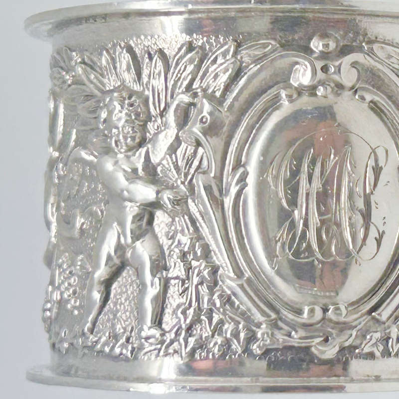 Pair Hallmarked Sterling Silver Serviette Rings Birmingham 1902