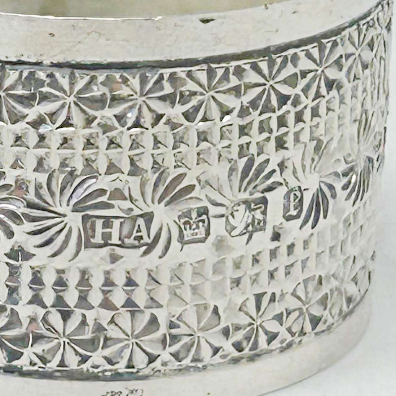 Pair Hallmarked Sterling Silver Serviette Rings Sheffield 1897