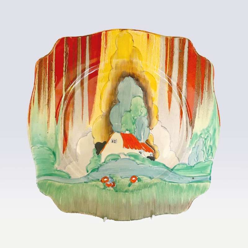 Rare Clarice Cliff Bizarre Forest Glen Plate C1934