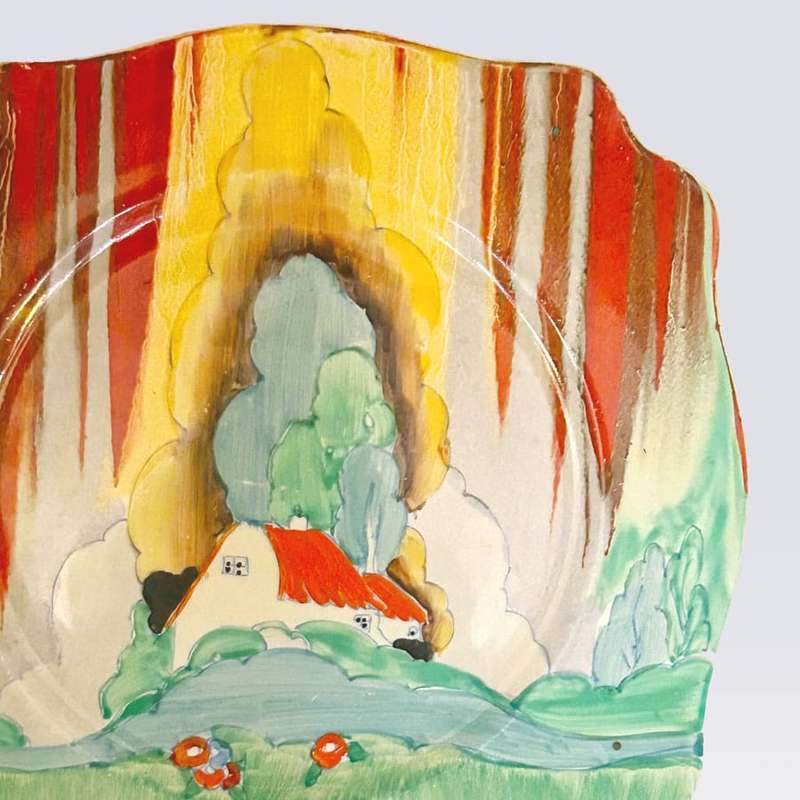 Rare Clarice Cliff Bizarre Forest Glen Plate C1934