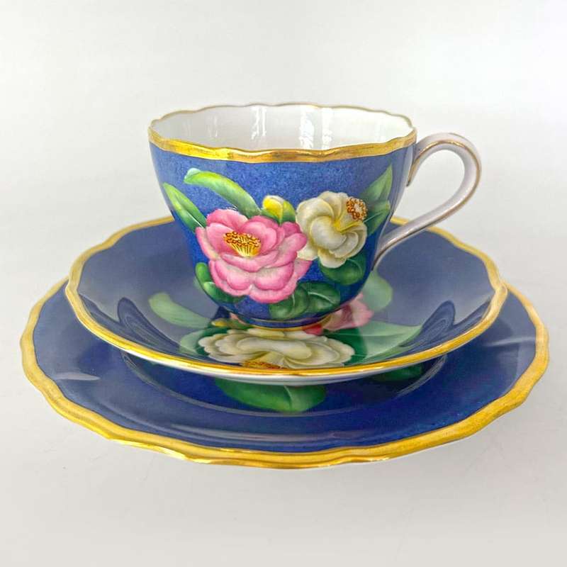 Spode Copeland Hand Painted Tea Trio Akebono
