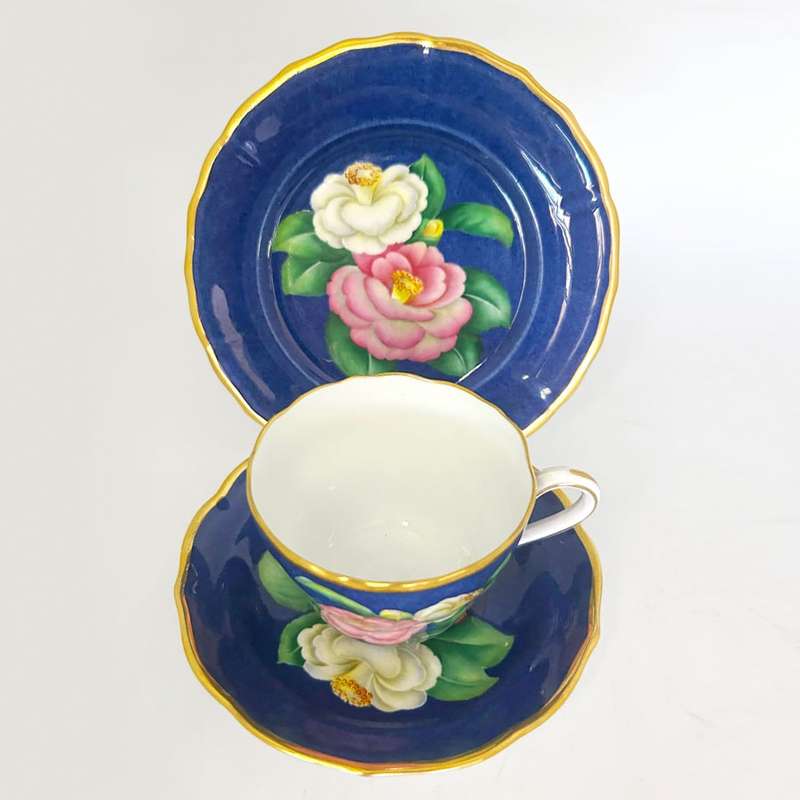 Spode Copeland Hand Painted Tea Trio Akebono
