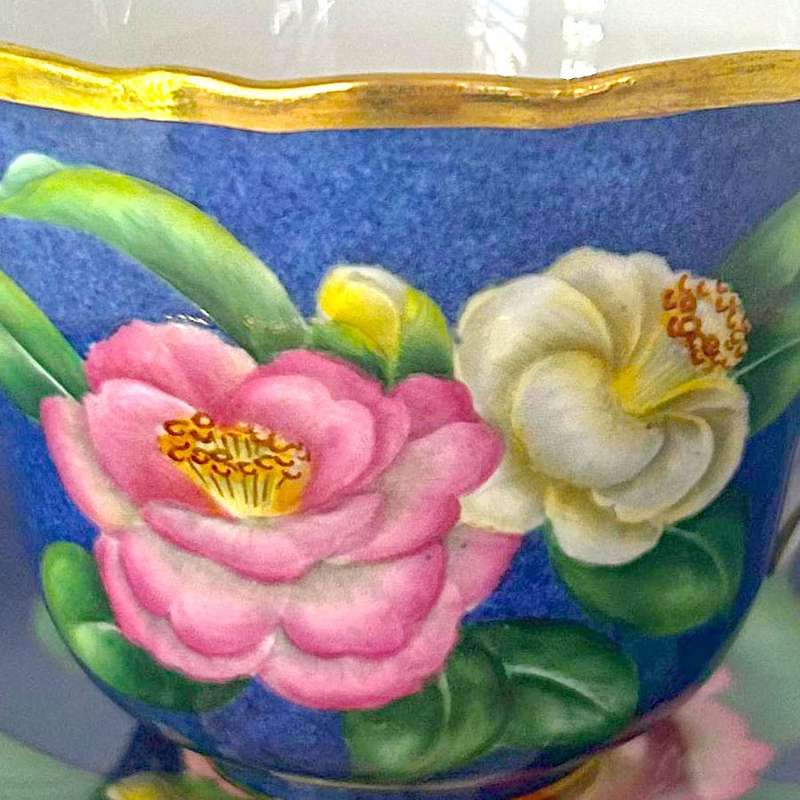Spode Copeland Hand Painted Tea Trio Akebono