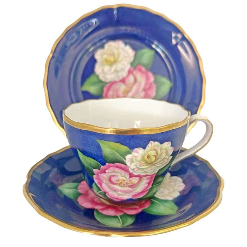 Spode Copeland Hand Painted Tea Trio Mikenjaku