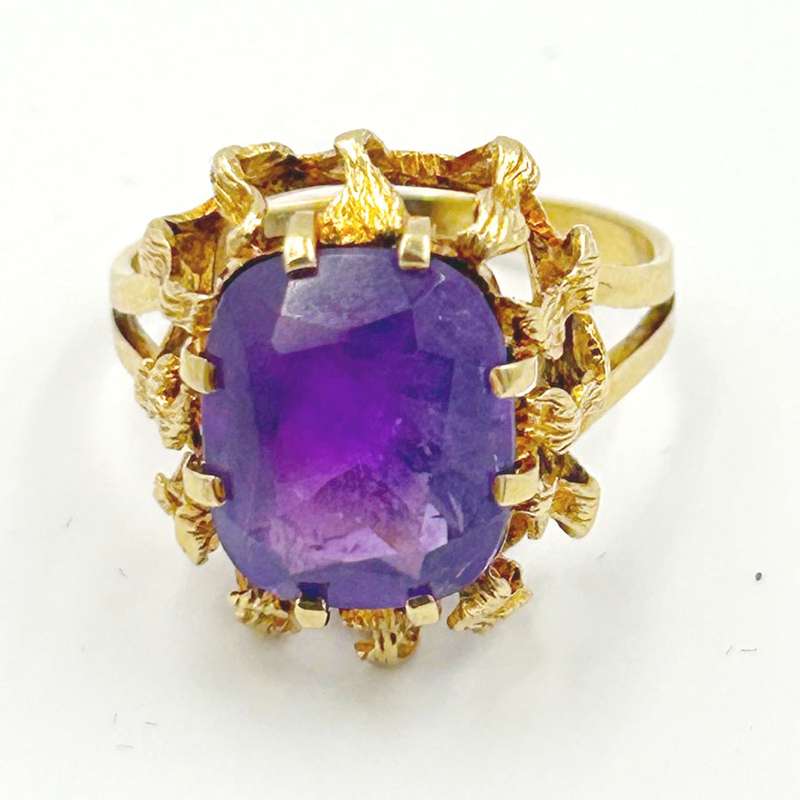 Amethyst 14 Carat Gold Cocktail Ring