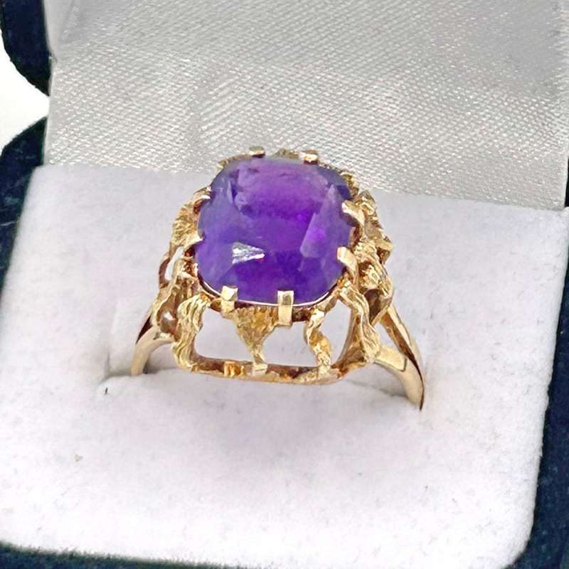 Amethyst 14 Carat Gold Cocktail Ring