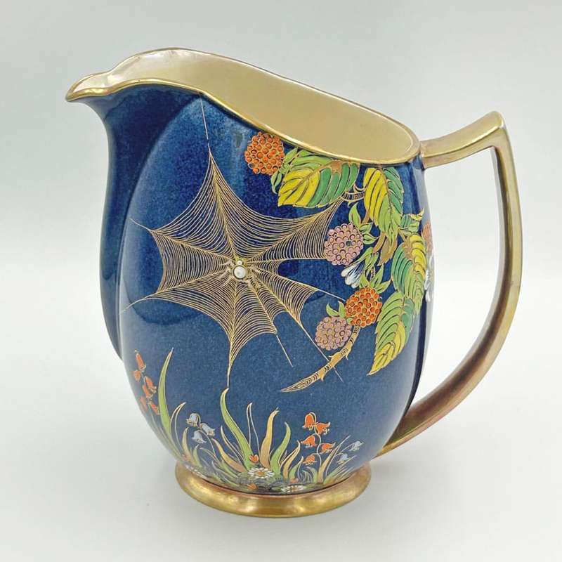 Carlton Ware Spiderweb Bleau Royale Large Jug