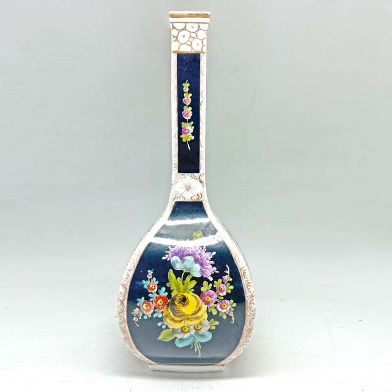 Dresden Porcelain Antique Helena Wolfsohn Paneled Vase Courting Couple 19th