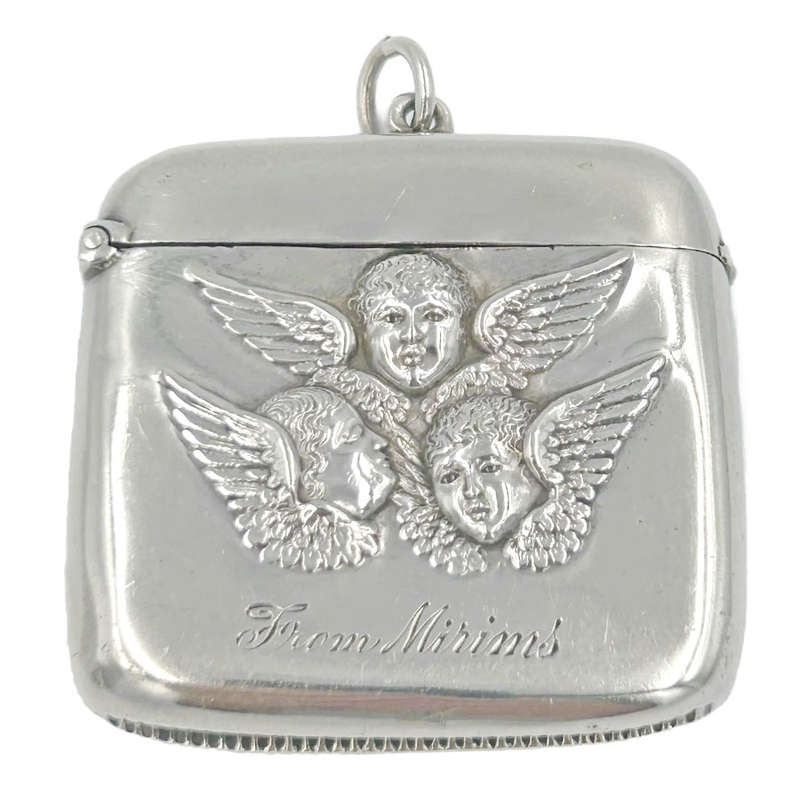 Hallmarked Silver Vesta Case Reynolds Angels Birmingham 1900