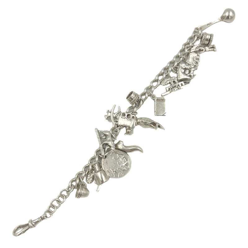 Heavy  Silver Charm Bracelet