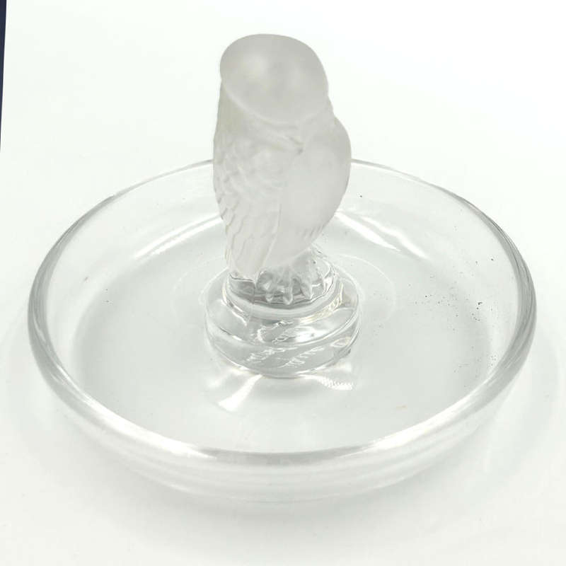 Lalique Frosted Glass Rapace Ring Tray