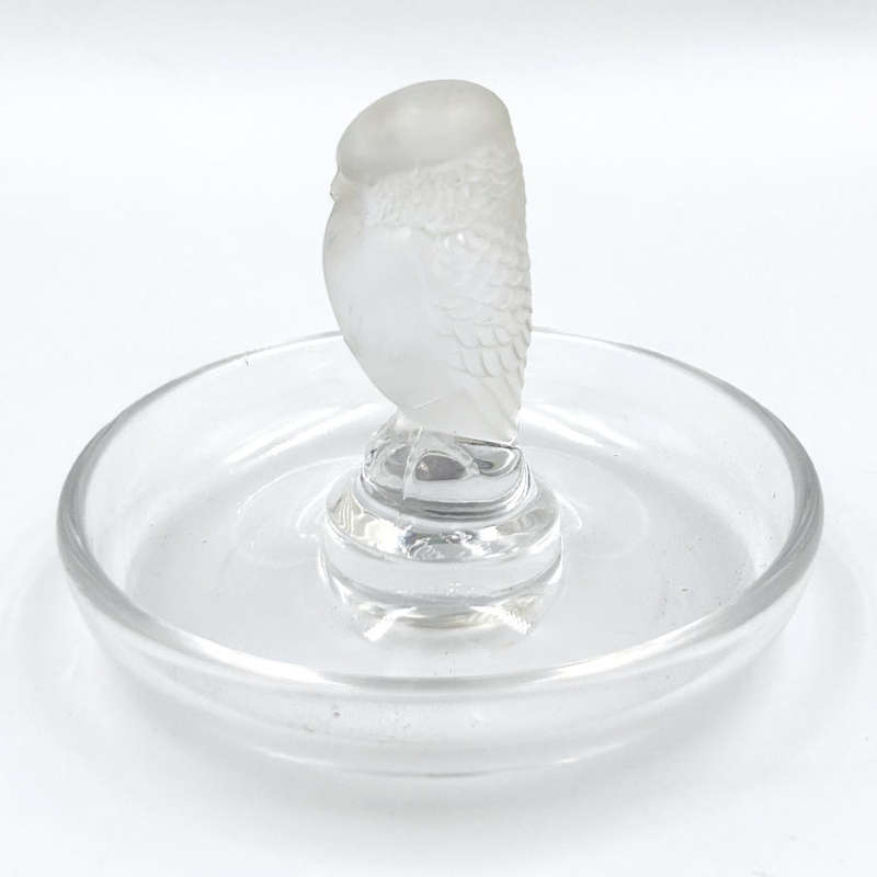 Lalique Frosted Glass Rapace Ring Tray