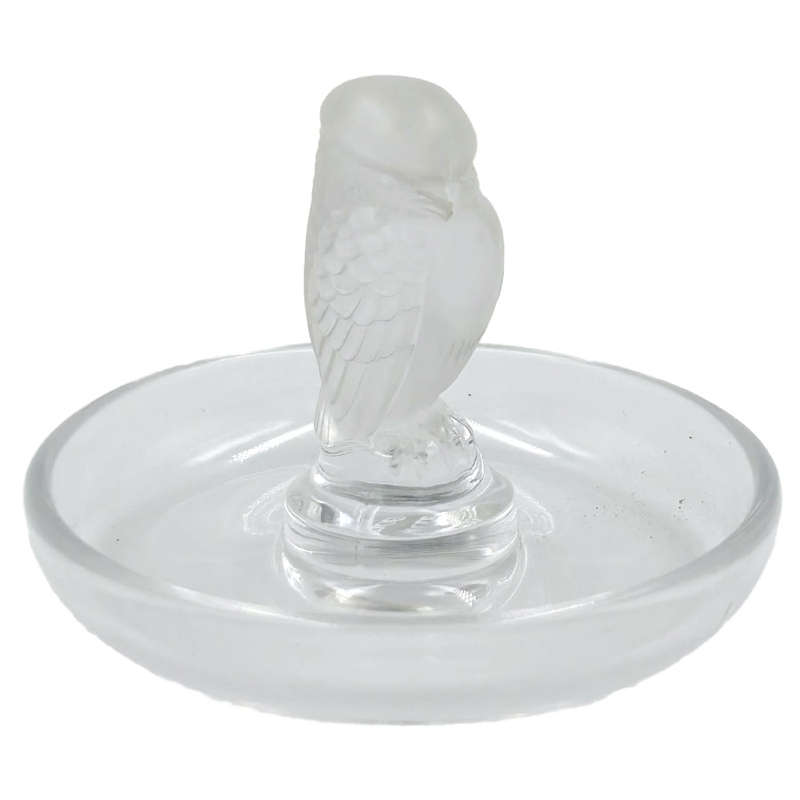 Lalique Frosted Glass Rapace Ring Tray