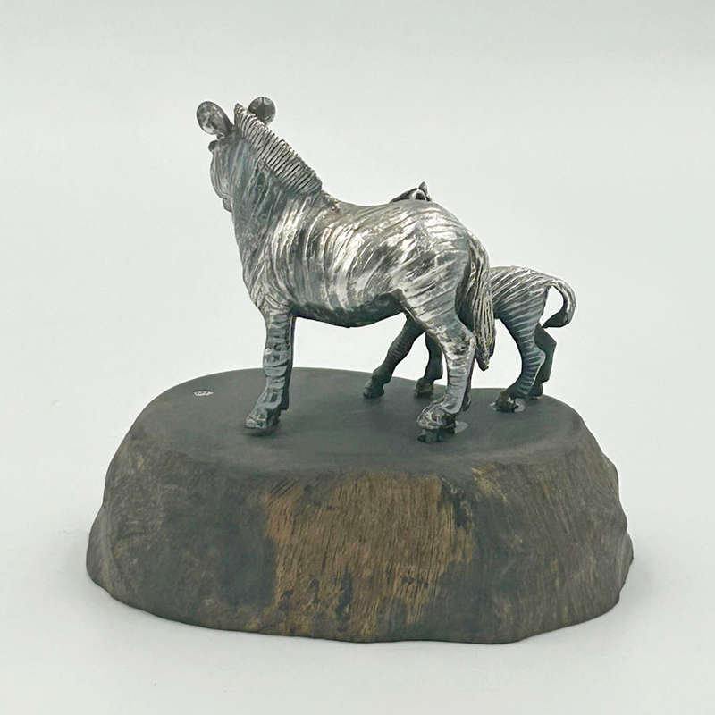Patrick Mavros Silver Pair Zebra 20th
