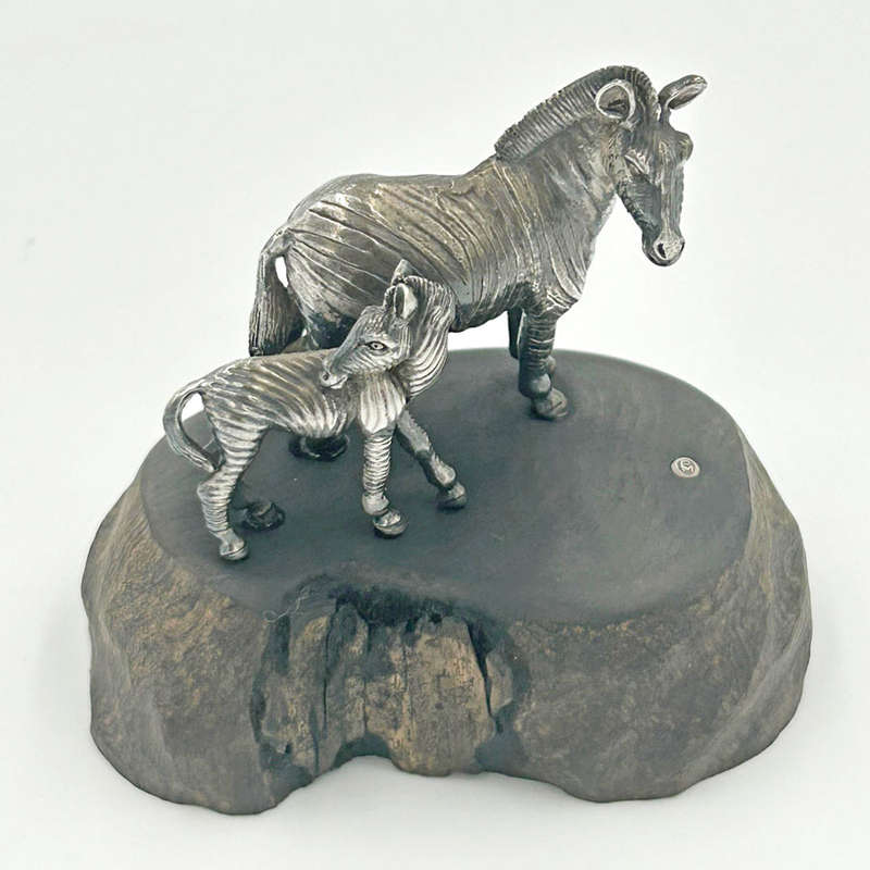 Patrick Mavros Silver Pair Zebra 20th