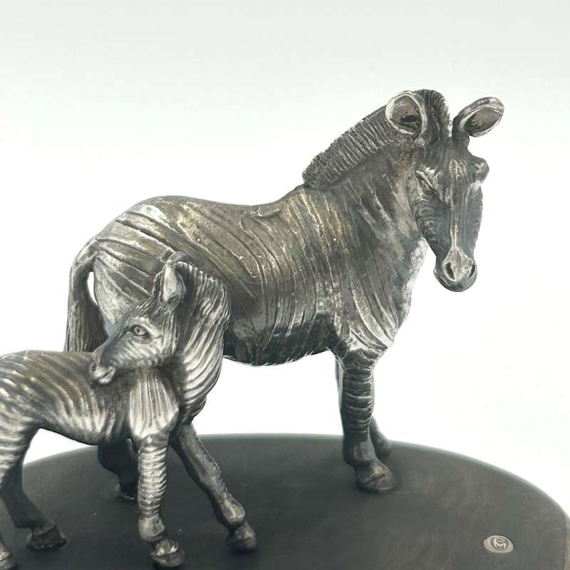 Patrick Mavros Silver Pair Zebra 20th