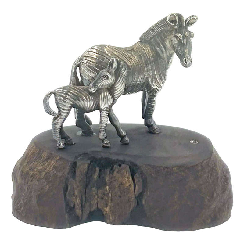 Patrick Mavros Silver Pair Zebra 20th