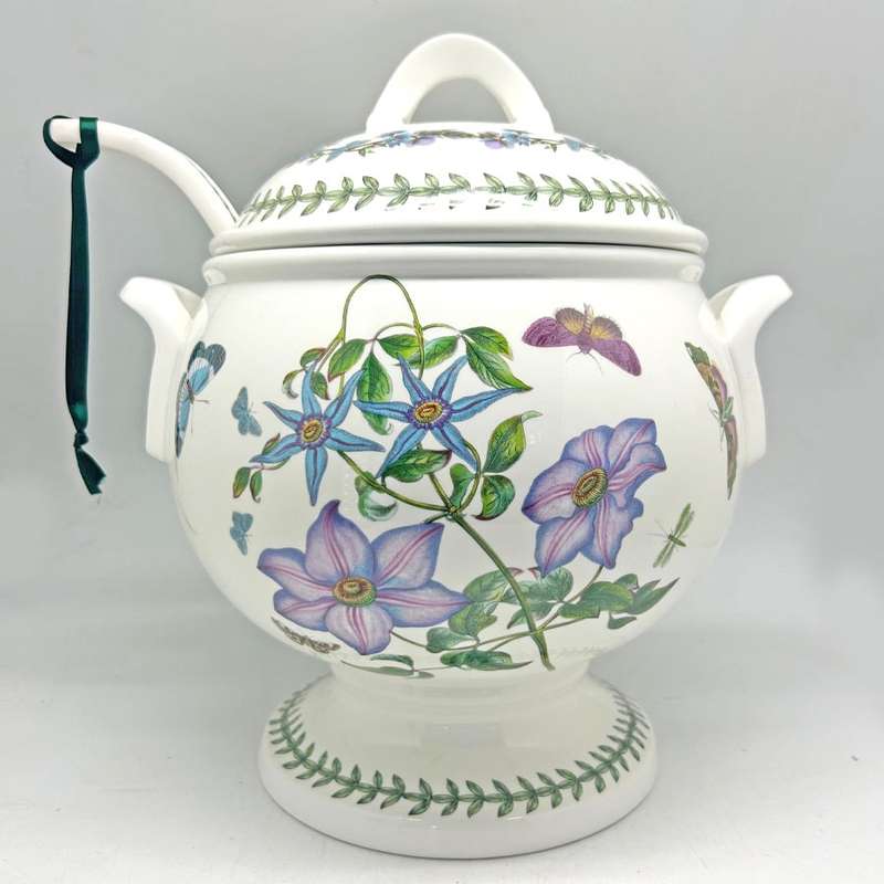 Portmeirion Botanic Garden Large Soup Toureen With Ladle Clematis