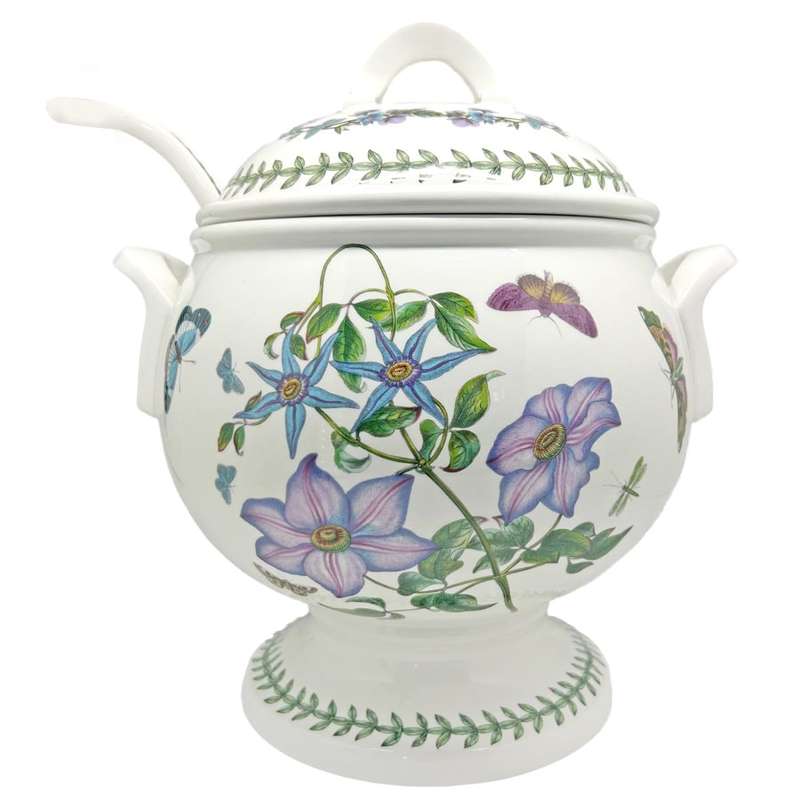 Portmeirion Botanic Garden Large Soup Toureen With Ladle Clematis