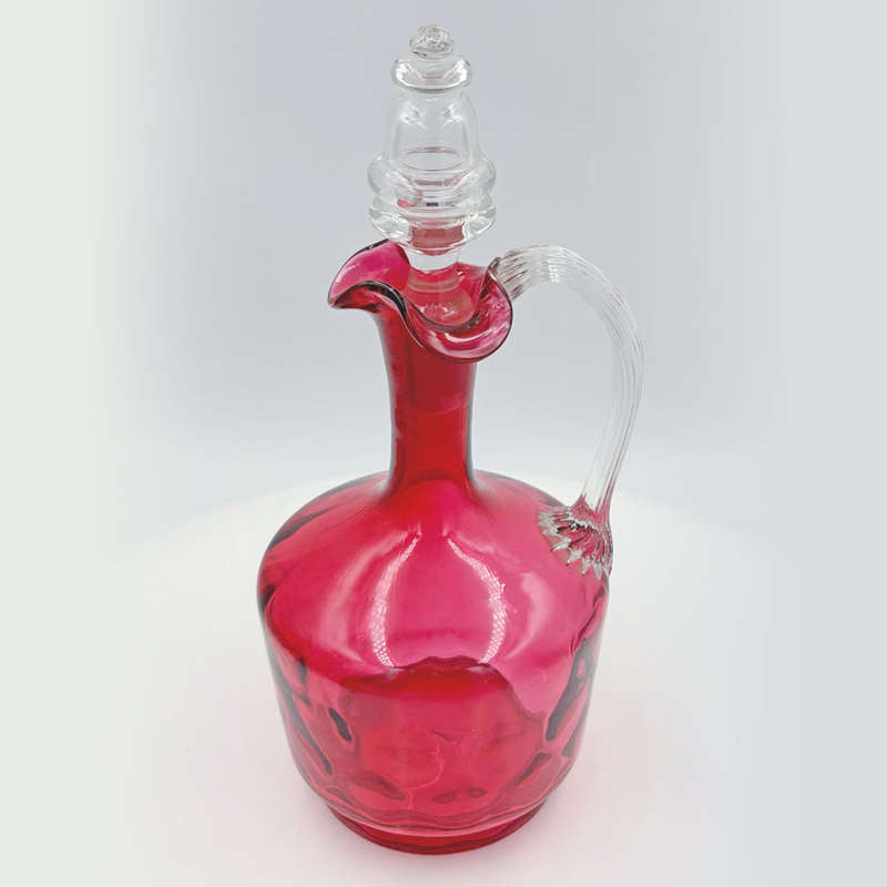 Victorian Pair Cranberry Glass Claret Jugs