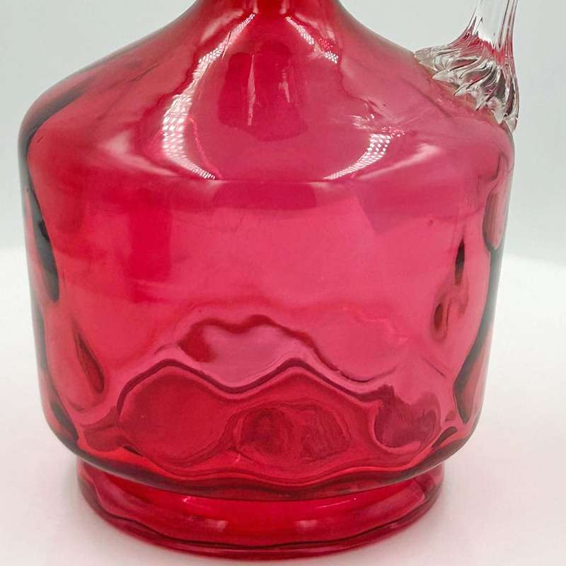 Victorian Pair Cranberry Glass Claret Jugs