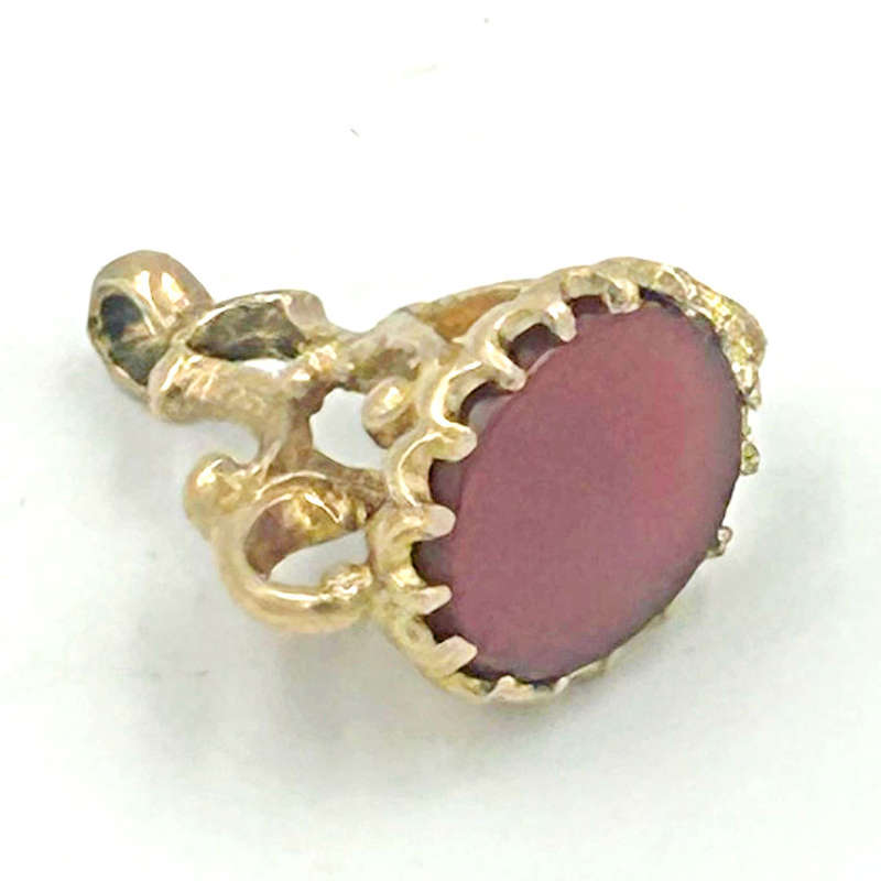9ct Gold Cornelian Stone  Fob Pendant