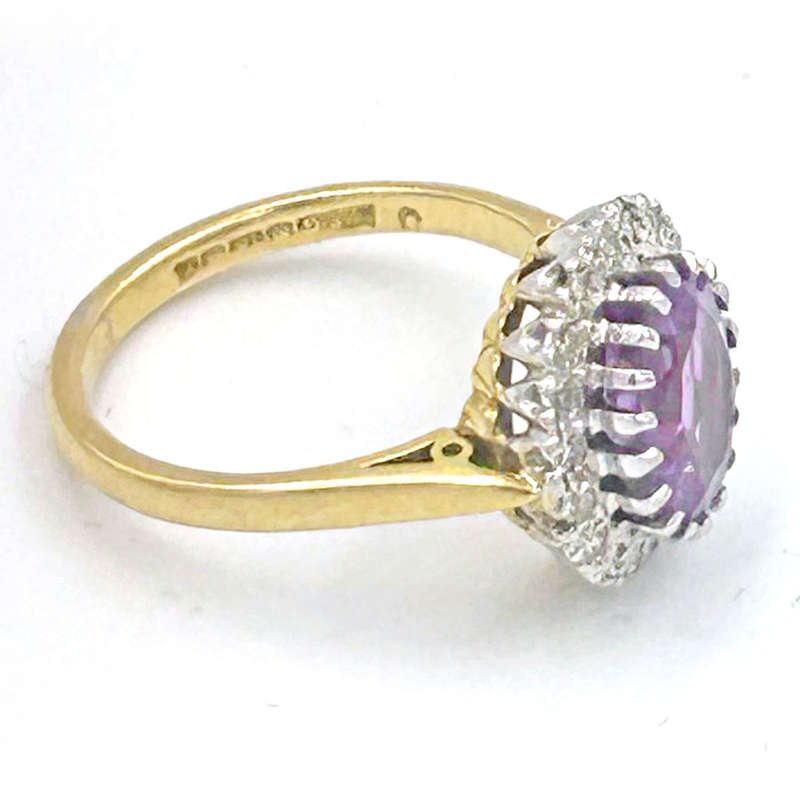 Amethyst And Diamond 18 Carat Gold Cocktail Ring