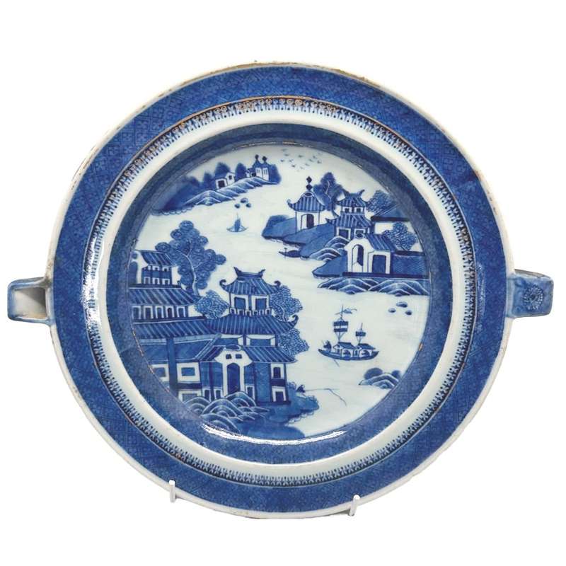 Chinese Blue and White Qianlong Hot Water Plate C1760