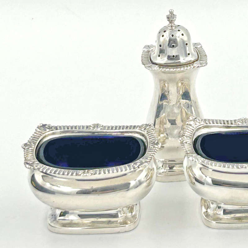 Hallmarked Silver Condiment Set Birmingham 1937 Boxed