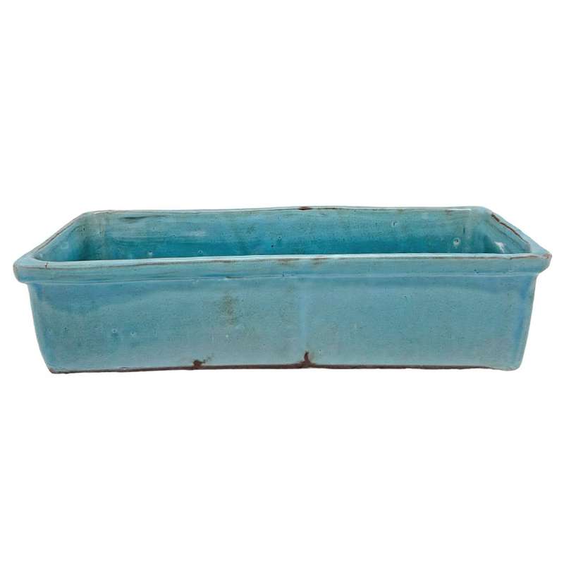 Linnware Pottery Pale Blue Large Trough Vase