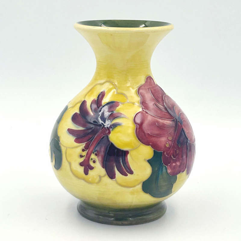 Moorcroft Hibiscus Yellow Ground Vase C1955