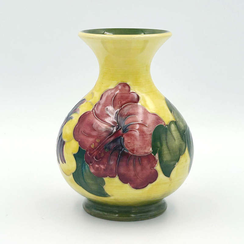 Moorcroft Hibiscus Yellow Ground Vase C1955