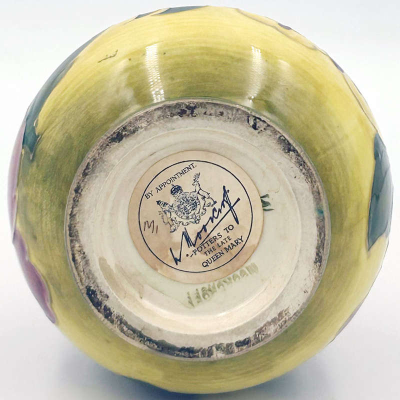 Moorcroft Hibiscus Yellow Ground Vase C1955