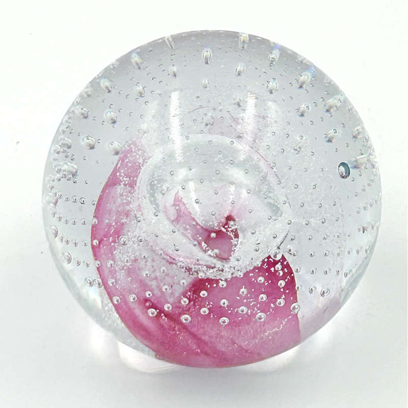 Murano Glass Pink Swirl Paperweight 20th