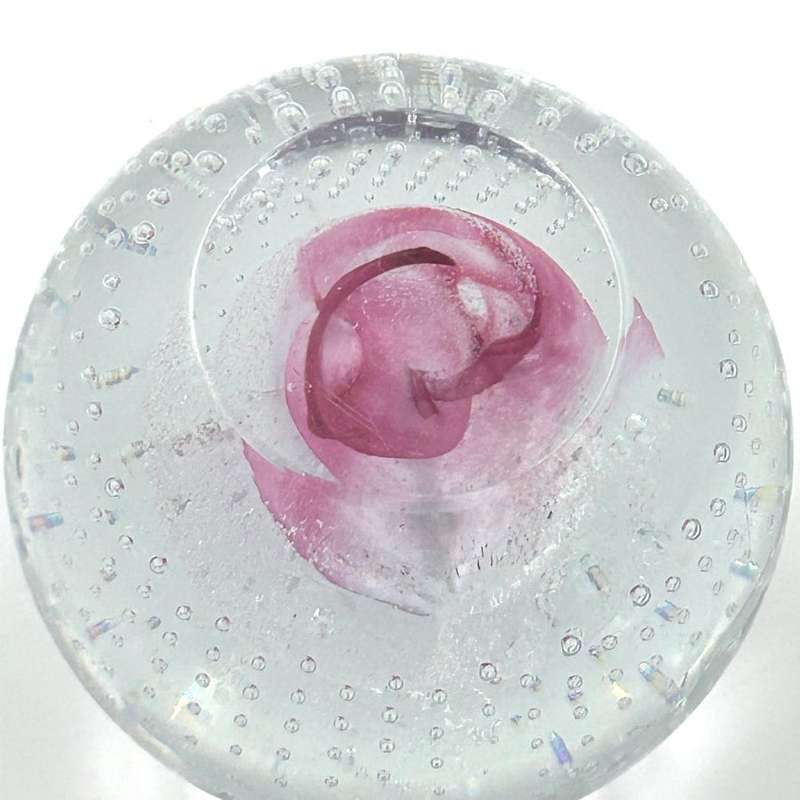 Murano Glass Pink Swirl Paperweight 20th