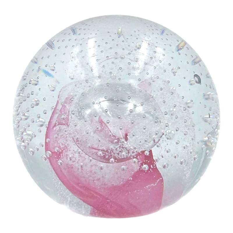Murano Glass Pink Swirl Paperweight 20th