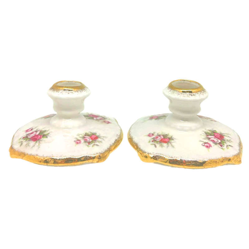 Paragon Victoriana Rose Pair Candlesticks
