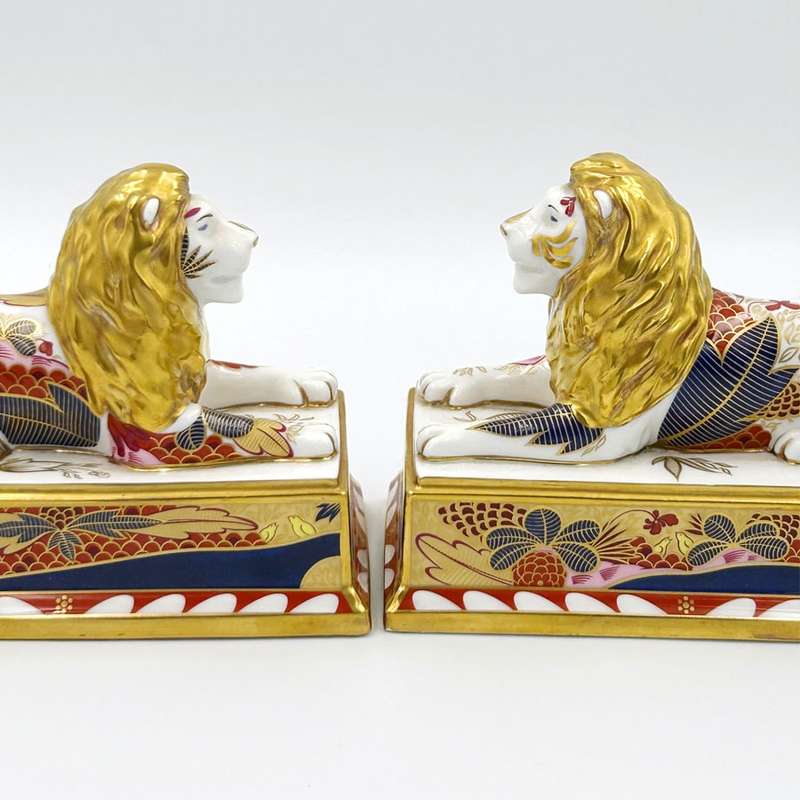 Royal Worcester Limited Edition Nelson Collection Pair Of Lions